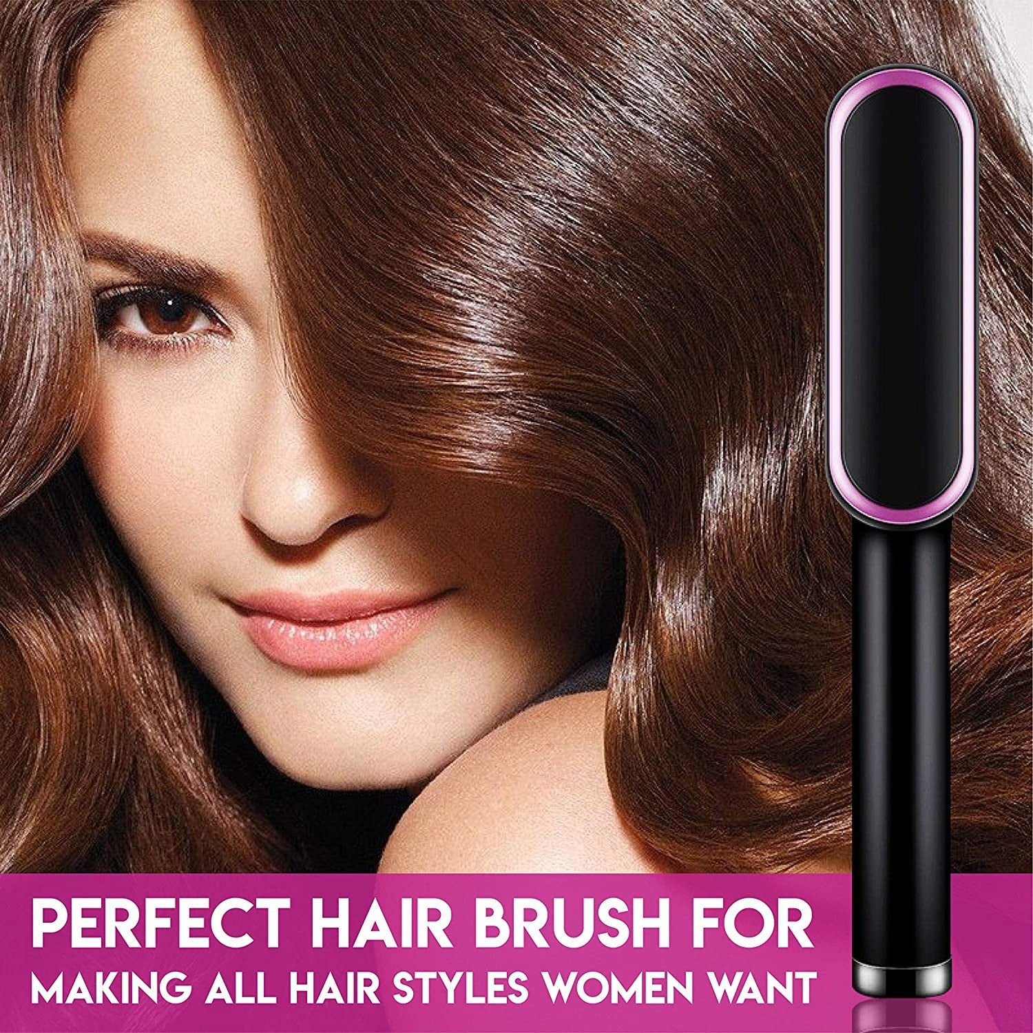 2 in 1 Electric Hair Straightener Curler Heating Styling Comb Straightening Brush